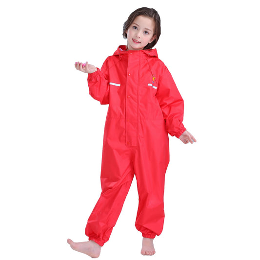 Kids Toddler Rain Suit Waterproof Coverall Unisex Hoodie One Piece Rainsuit Muddy Buddy Jumpsuit